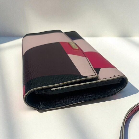 Kate Spade Laurel Way Winni Crossbody Wallet Pink/Blue/Purple Leather WLRU3171 - Picture 2 of 11